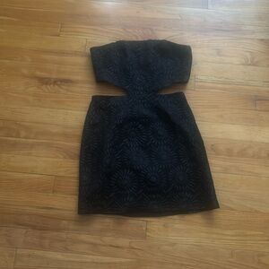 Princess Polly Strapless Black Floral Cutout Dress